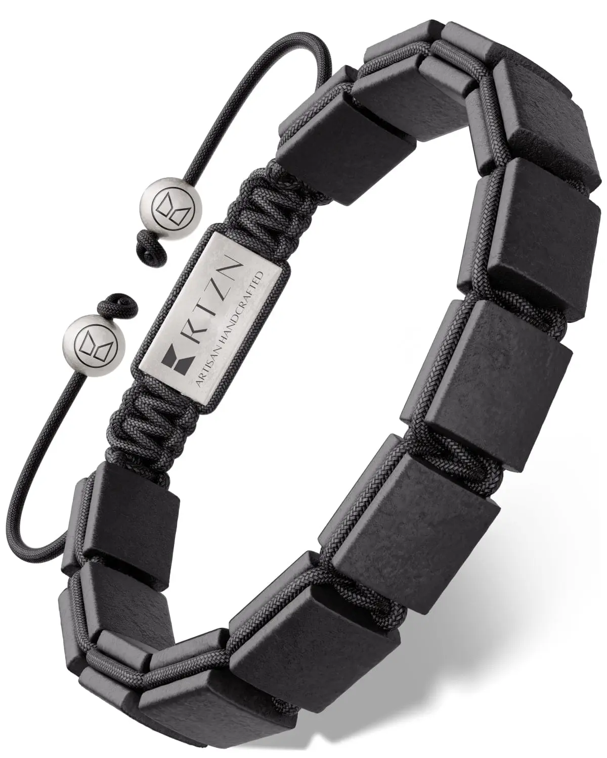 RTZN Shungite EMF Protection Men's Bracelet - Havana Style Jewelry Bracelet, Healing Crystal Jewelry with Flat Beads, Durable for Daily Wear