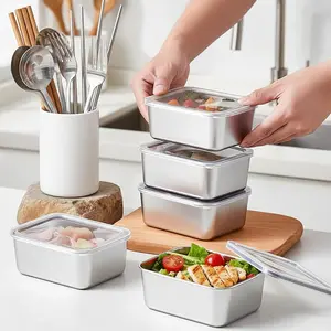 5 PCS 316 Stainless Steel Food Containers with Lids – 780ml Bento Lunch Box Set, Stackable Meal Prep Containers, Reusable Picnic Kitchen Storage Tray