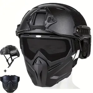 Full Face Airsoft Mask Plus Helmet, Removable Goggles, Outdoor Sports Gear, Cs Outdoor Tactical Shooting Gear, Protective Equipment