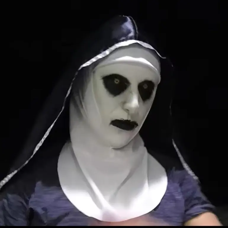 The Nun Cosplay Mask with Cloth Cover- Perfect for Halloween Parties
