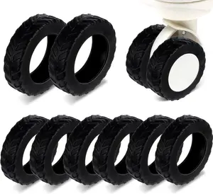 8Pcs Luggage Wheel Covers Protector, Anti Slip Suitcase Wheel for 2.1-2.4 Inch Wheels Carry On Travel Luggages Replacement Accessories(Silicone, Black)