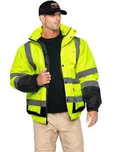 Hawx Men's High-Visibility Bomber Work Jacket Big - Hhv02x-Ylw
