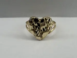 Anillo de nugget corazón 14 k