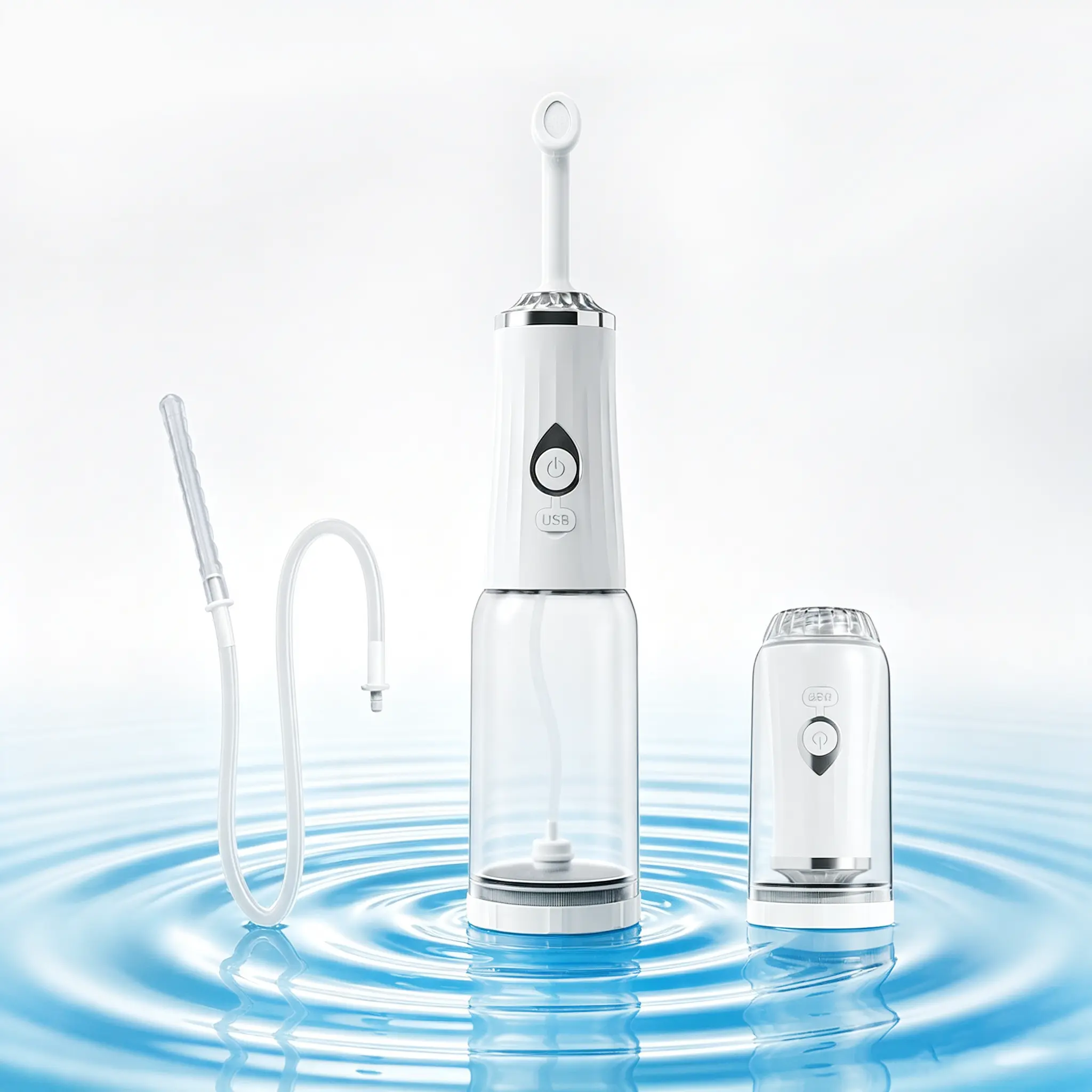 Portable Handheld Electric Sprayer IPX7 Waterproof with 4 Spray Modes & 360° Nozzle 50cm Hose Fits 28mm Bottles for Camping Outdoor Use