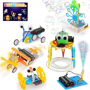6 Sets STEM Building Blocks Toys for Boys Girls Ages 6-12, DIY Robotics Kit Science Experiment Projects, 6-in-1 Motorized Engineering Activities, Outdoor Play Crafts Gift (Batteries Not Included - Requires 2 AA)
