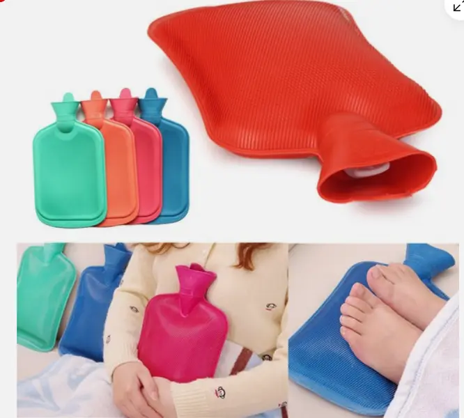1300ml Natural Rubber Hot Water Bottle with Ultra-Secure Screw-Top Lid, Compact Portable Bag, Lightweight Blue Home Supply for Heat Relief & Easy-to-Use Cold Therapy