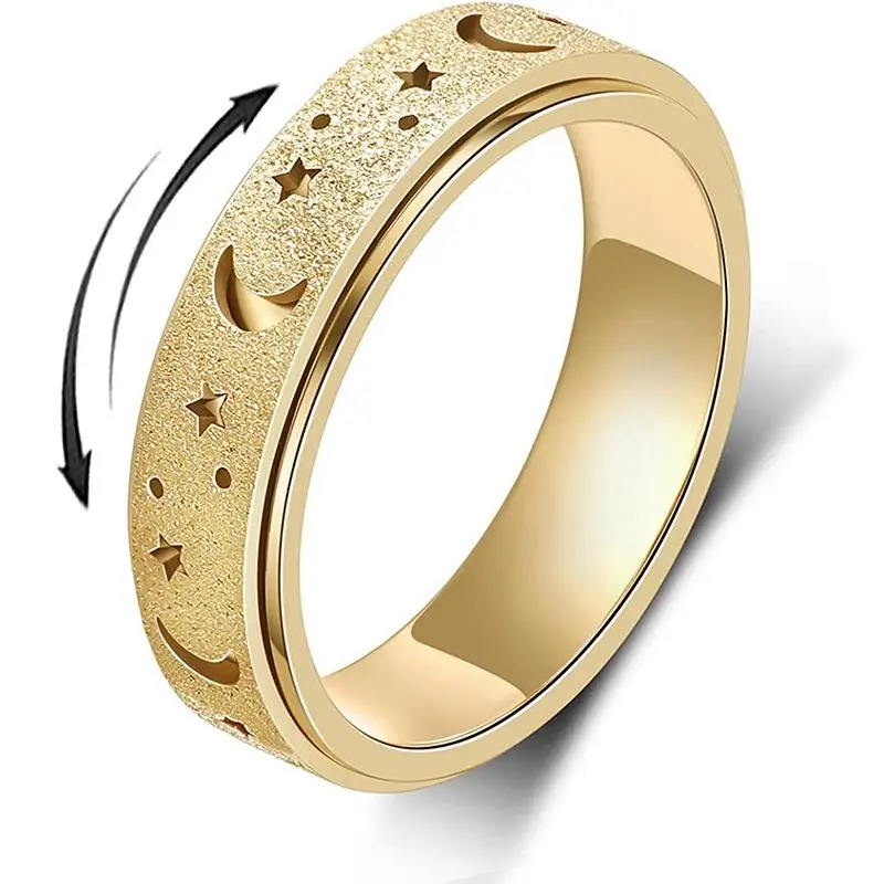 Golden - Star and Moon Frosted - Rotating 
