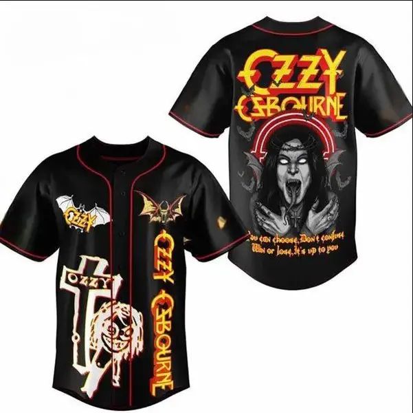 0zzy 0sbourne Baseball Jersey Rock Metal Shirt | Gothic Vampire Bat Design | Heavy Metal Legend Tee For Dark Souls | Win Or Lose Quote | Horror Style Concert Outfit For Rock Fans