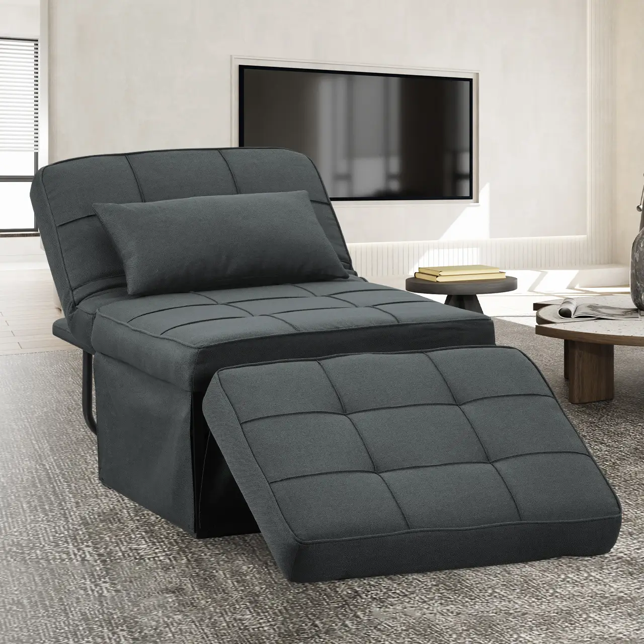 GDY 4 in 1 Folding Sofa Bed, Ottoman Chair Lounge Couch Sleeper Chair Bed, for Modern Living Room, Bedroom lanoke small fold tatami sofa bed indoor