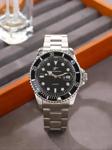 Men's Business Fashion Round Dial Hardlex Glass Round Watch Face Analog Quartz Movement Watch, Business Fashion Watches for Party, Trendy All-match & Exquisite Watch for Birthday Gift with Box, Stainless Steel Wristwatch, Buckle Closure