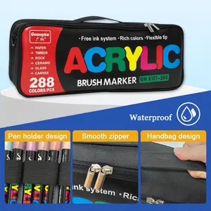 Guangna 288 Color Fabric Marker Set, Non-Permanent Liquid Markers, High Saturation Colors, Ideal for Art Projects & Gifts, Acrylic Paint Markers