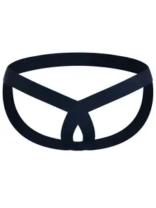 LGBTQ+ Men's Solid Hollow Out Fitted Jockstrap Stretch, Breathable Comfortable Underwear For Daily Wear, Fashion Men's Underwear For All Seasons