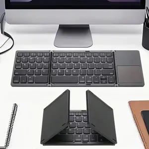 Foldable Keyboard, Rechargeable Portable Wireless Bluetooth-compatible Keyboard with Touchpad, Keyboard for Android, Windows, Boyfriend Gift