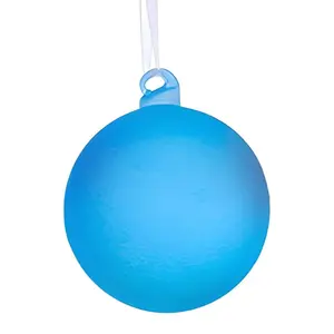 Blue Glow-in-the-Dark Glass Ball Ornament