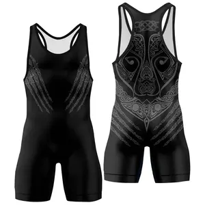 BattleFitGear Viking Berserker Wrestling Singlet – Men's Compression Fightwear for BJJ, MMA, Grappling & Gym Warriors