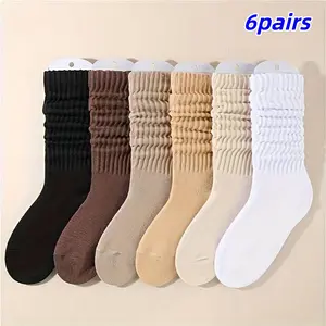 Women's Crew Socks, Soft & Comfortable Knit Design, Perfect for Fall Winter Daily Wear, Travel, Sports Outdoor Activities, Breathable Socks