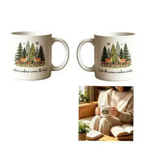 Thick-walled ceramic coffee mug with a cute rabbit design for worry-free enjoyment