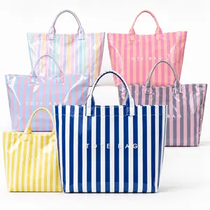 New large capacity striped handbag, simple and fashionable color block handbag, daily commuting shopping bag, retro and fashionable style women's tote bag, fashionable letter design large homeless bag