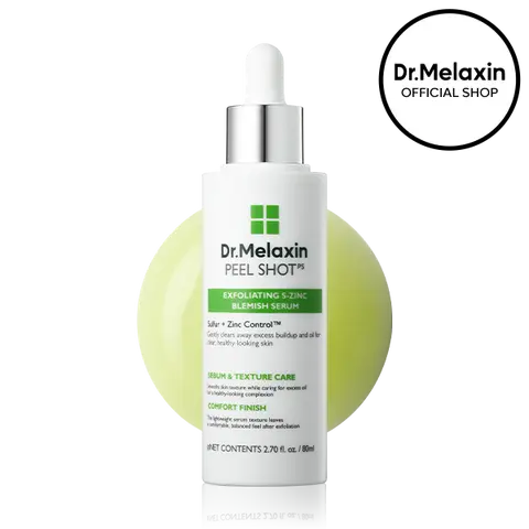 [Dr.Melaxin Official] Peel Shot Exfoliating S-ZINC Blemish Serum 80ml, Daily Peeling Serum for Oily & Acne-Prone Skin, AHA BHA PHA, Sebum & Pore Control