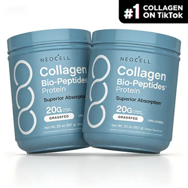 NeoCell Collagen Bio-Peptides Powder, 20oz Grassfed Healthcare Protein Supplement - Advanced with 18 Essential Amino Acids