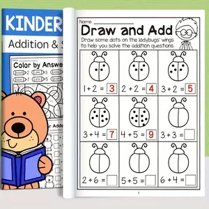 Daily Addition Subtraction Practice Book for Kids, Math Drill Sheets for Ages 6-8, Fun Learning Workbook for Early Learners