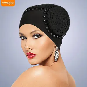 AWEGEO Women's Elegant Headscarf Hat - African Wedding Party Accessory, Lightwei
