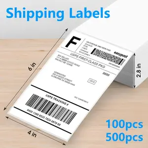 4x6 Inch Thermal Label Paper for Printer, 100 Sheets 100x150mm, Ideal for Business Express Mailing Labels, Thermal Shipping Label, Unprinted Thermal Paper