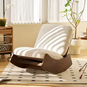 Comfortable Glider Rocking Chair with Solid Wood Frame, High-Quality Upholstered Accent Chair for Bedroom & Living Room, Smooth Gliding Motion Reading Chair