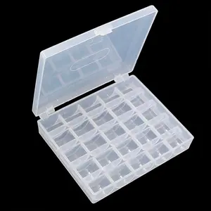 1 Pack 25-Slot Empty Bobbin Case, Plastic Sewing Machine Storage Box.