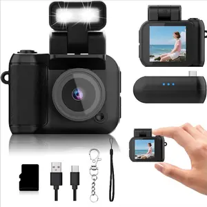 Y4000 Retro Keychain Kids Camera, 1080P HD Mini Digital Camera with 6 Shooting Modes, 1.44'' HD Display, Long Battery Life, Outdoor Video Recorder Supports Memory Card, Adorable Children’s Day Gift lead flashing light