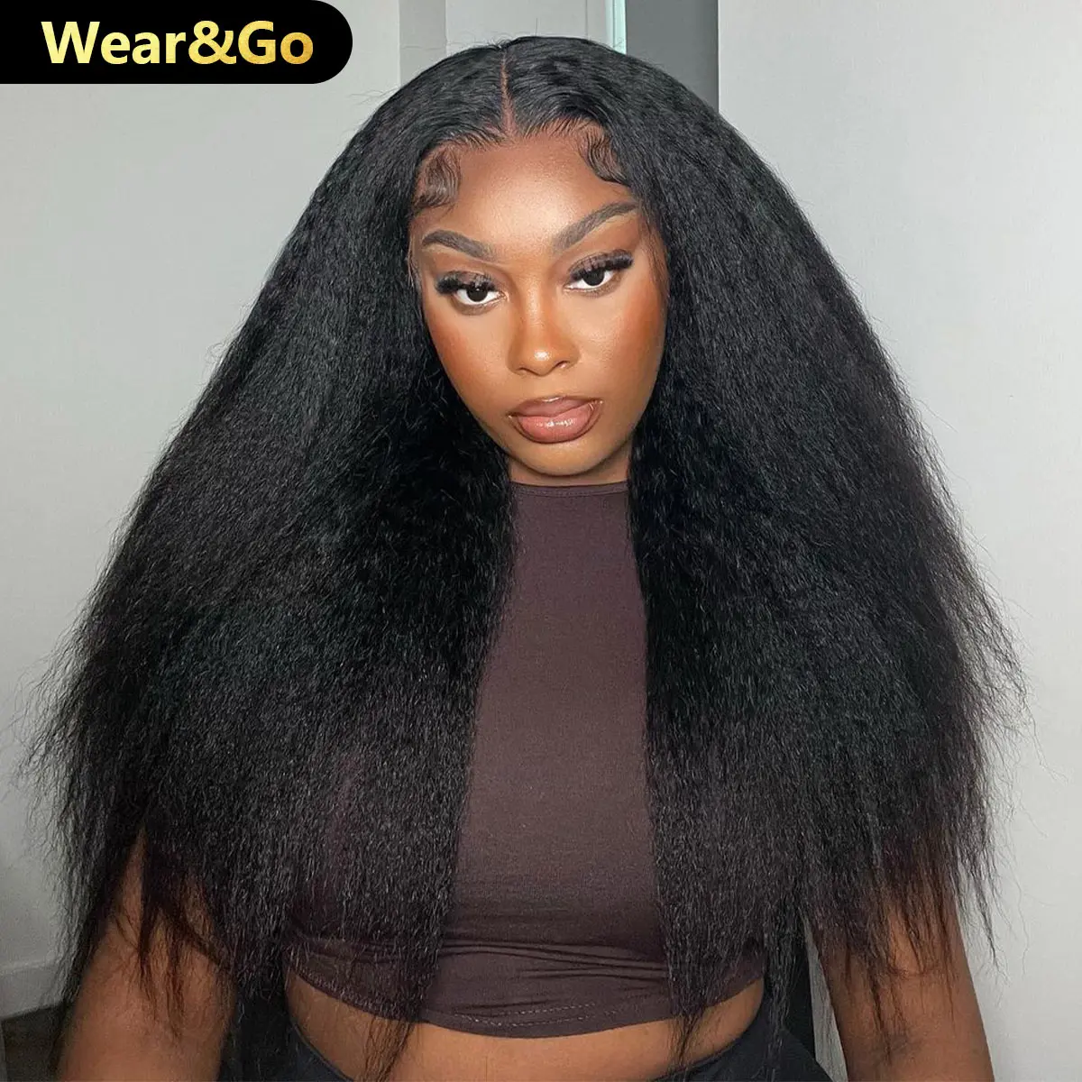 [NEW IN] OQHAIR Kinky Straight Hair Wear Go Glueless Wigs 180% Density 7x5 Pre Cut HD Lace Closure Wigs Pre Plucked Natural Hairline #TikTokShopBlackFriday