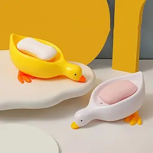 Cute little yellow duck soap box, no water accumulation, high-end bathroom sink, new soap box, little duck, Soap Tray