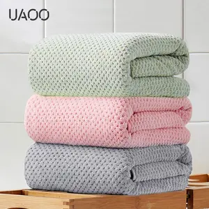 UAOO Coral Velvet bath towel 30 x 67 inches, dries faster, super soft, absorbent, durable, perfect for bathroom, beach towel, pool, travel, gym and more