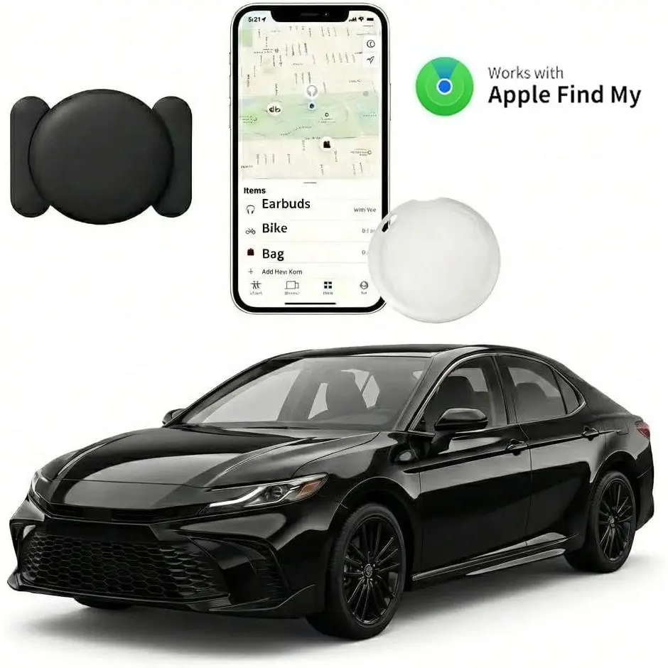 Ultra Mini GPS Tracker with Bluetooth, Magnetic Mount, Waterproof, No Monthly Cost, Real-Time Location via Find My App, Long Battery Life, Hidden Tracking for iPhone & iOS Vehicles (Sports & Outdoor Accessory)