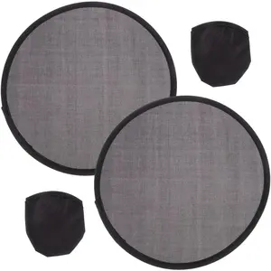 2 Vintage Handheld Round Fans, Black Portable Foldable, Foldable Fan with Storage Pouch, for Wedding Party Favors and Outdoor Activities
