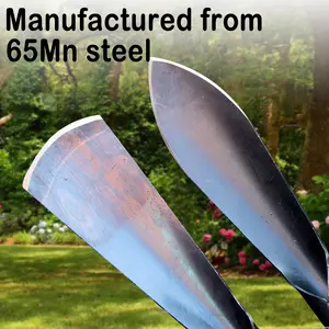 2 Counts Garden Shovel, Garden Hand Trowel with Pointed Tip and Flat Tip, Trowel for planting in the garden, crafted from manganese steel and equipped with a wooden grip, Weeding