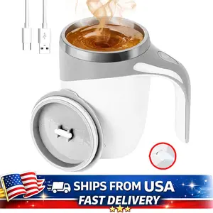 Self Stirring Coffee Mug Automatic Magnetic Stirring Cup Rechargeable Stainless Steel Electric Mug for Coffee Tea Milk Hot Drink