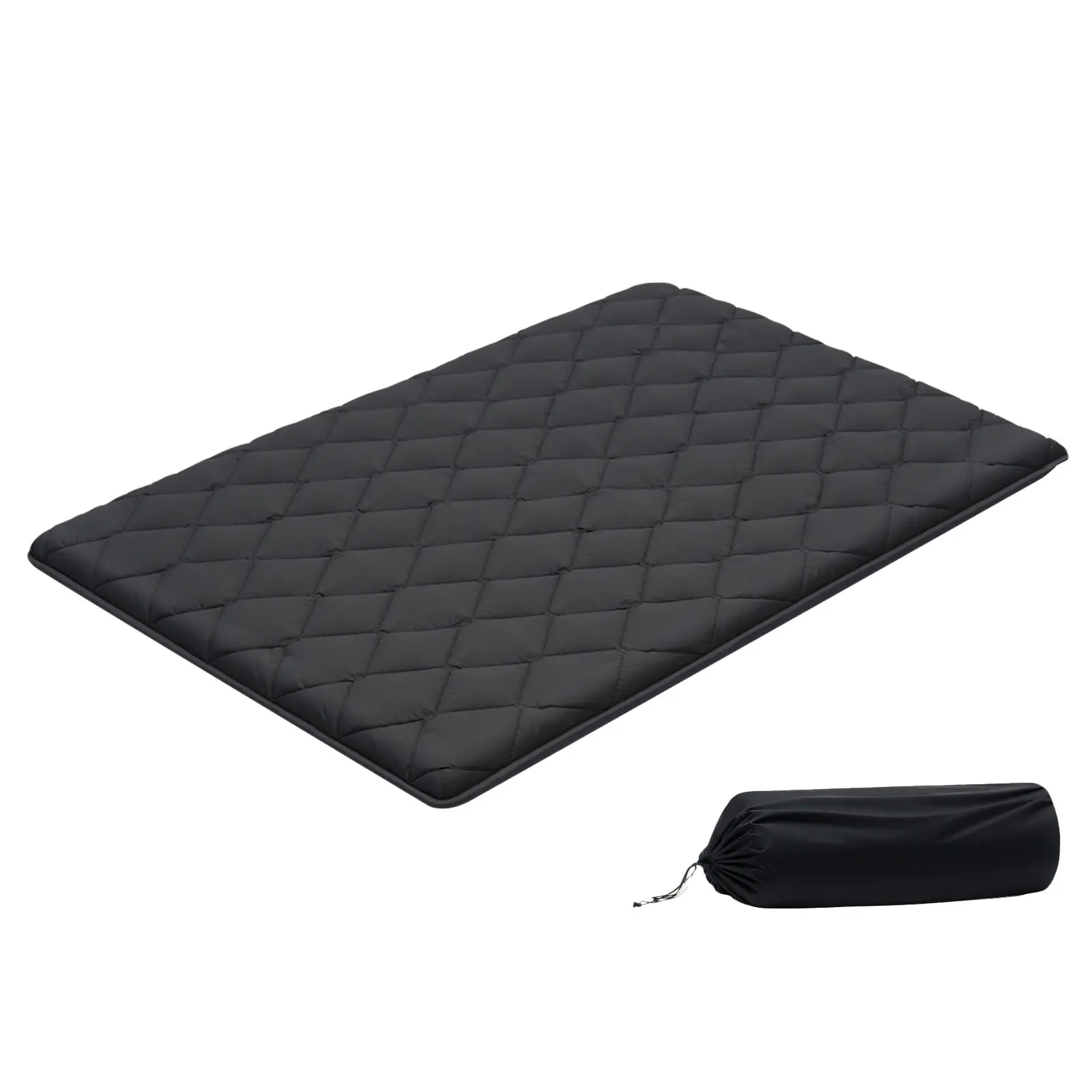 【SummerFinds】VEVOR Full Size Foldable Japanese Tatami Mattress, 9-Layer Floor Mattress with Storage Bag & Fastener, 80x54x3.5in Black Mat for Sleeping, Meditation, Japanese Floor Mattress, Memory Foam