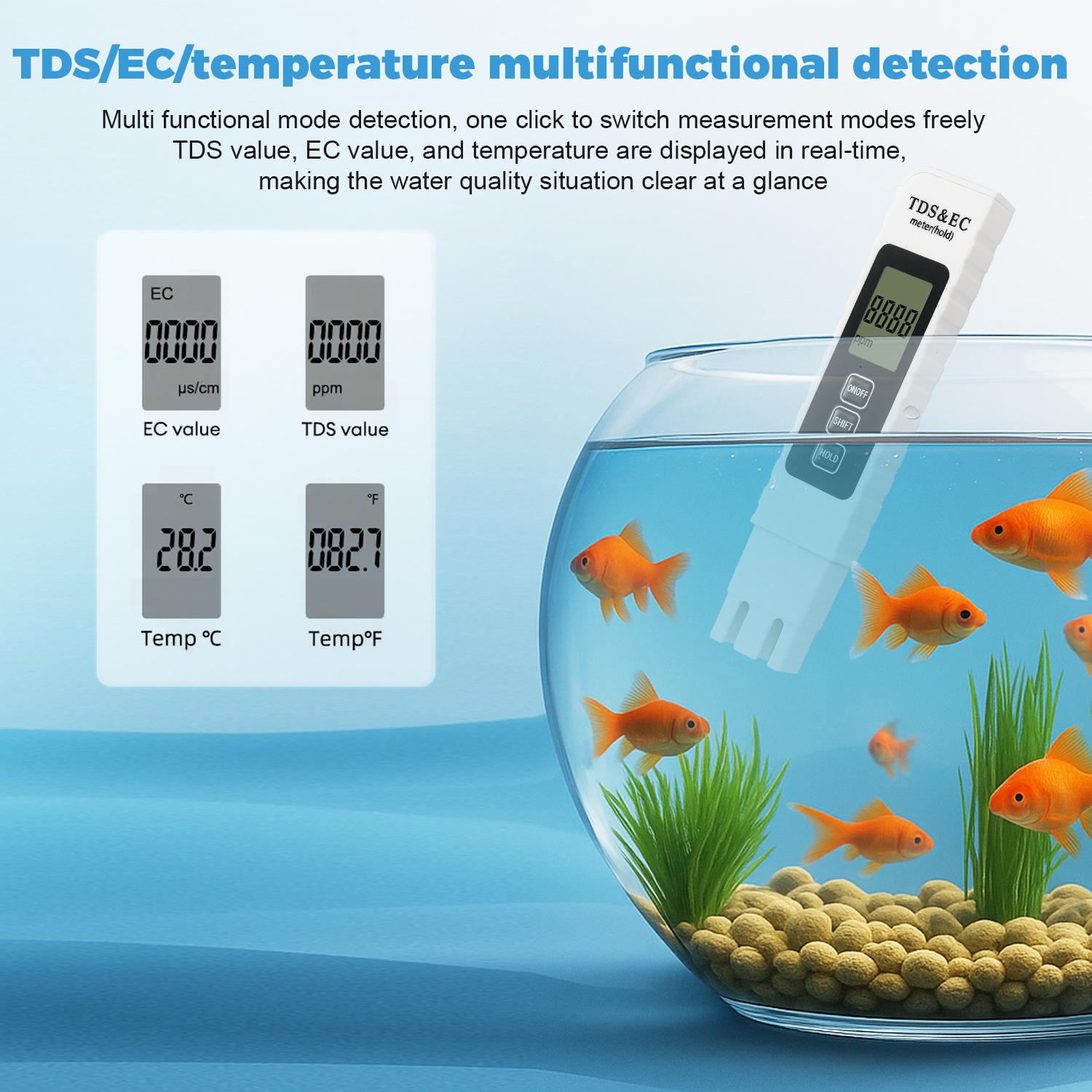 Summervibes 4-in-1 TDS Meter Digital Water Tester for Drinking Water Accurate 0-9990 PPM EC & Temp Readings 2026 New Upgraded Model for TDS EC Temperature Measurement  Fast & Accurate PPM Detectio