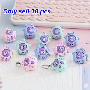 10 Pcs Rock Paper Scissors Keychain Set, Mini Finger Games Toys, Backpack Charms Birthday Party Gifts, Classroom Prizes Christmas Presents