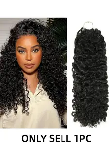 3rd Gen Water Wave Crochet Hair Extensions, Feather Crochet Human Hair, Natural Wavy Hair, Invisible Knots, Knotless Pre-Separated, Medium Length, Human Hair Weave, Natural Wavy Curly, 50g