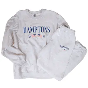 Hamptons Loungewear Set - USA American Flag Sweatshirt and Sweatpants - Trendy and Cozy Unisex Matching Set - 4th ogf July Vacation
