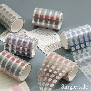 Polka Dot Pattern Washi Tape, 1 Roll Random Color Simple Basic Dot Sticker, Decorative Tape for DIY Scrapbooking Journaling Gift Wrapping