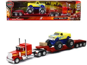 1:32 Peterbilt 379 Low Boy W/ 1:32 Monster Truck by New-Ray