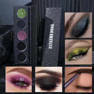 Vibrant 5-Color Eyeshadow Palette, Matte & Shimmer, High Pigmentation, Waterproof Long-Lasting, Perfect for Holidays and Parties