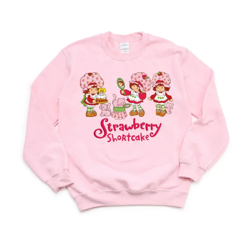 Strawberry Shortcake Sweatshirt, Strawberry Cartoon, Strawberry Big Friends, Pinterest, 90s style Sweater, comics, gift for mom dad, gift for men women