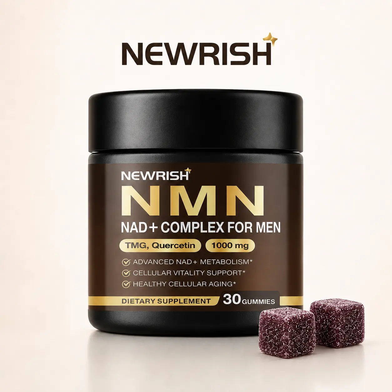 Newrish NMN Pro Max Dietary Supplement – ​​With Liposomal NAD+, CoQ10, Glutathione, and Astaxanthin – Boosts Energy, Promotes Circulation & Antioxidant Support – 30 Softgels – Natural Dietary Supplement