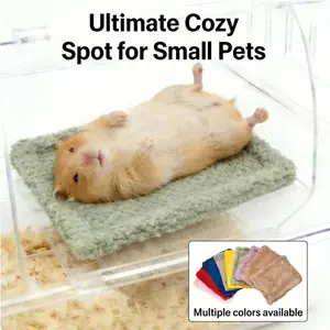 Small Animal Fleece Mat | Washable Guinea Pig Cage Liner | Snuggle Bedding Pad for Hamster, Bunny, Hedgehog, Rat