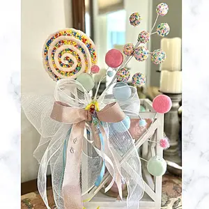 Candy-themed Lollipop Decor Fun Birthday Whimsical Candy Lollipop Decor for Birthday & Baby Shower Centerpieces