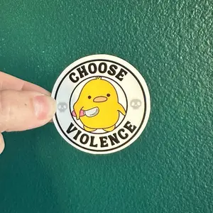 Choose violence duck sticker